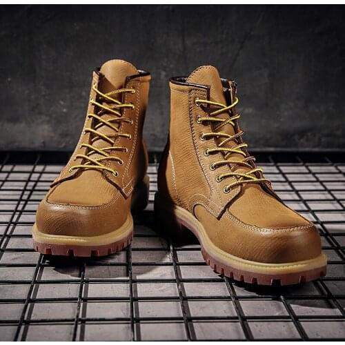 2020 new winter plus velvet Martin boots mens trend casual cotton warm non-slip mens shoes high-top ankle boots tooling boots