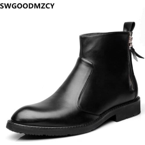 2020 ankle boots men elevator shoes for mens dress boots formal dress italian men boots genuine leather zapatillas hombre casual