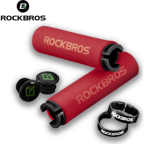 ROCKBROS Bicycle Grips Sponge MTB Handle Anti-skid 3D Silicone Grip Alloy Bilateral Cycling Handlebar Ultraight Bike Accessories
