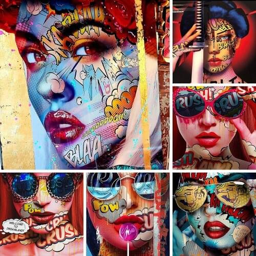 Pop Art Oil Painting By Numbers Frameless Heroes Face Graffiti DIY Paint By Numbers on Canvas Portrait Poster Home Wall Decor