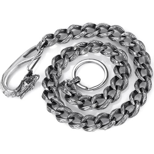 The new high - end foreign trade jewelry titanium steel men 's waist chain simple retro tide men' s accessories