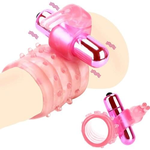 OLO Vibrating Penis Ring Cockring Vibrator Sex Toys for Couples Elastic Male Delay Ejaculation Ring Clitoris Stimulate