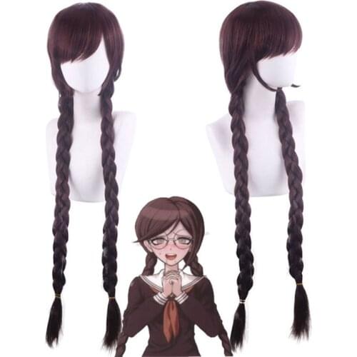 Danganronpa Touko Fukawa Toko Dark Purple Braids Wig Cosplay Costume Dangan Ronpa Heat Resistant Hair Women Party Long Wigs