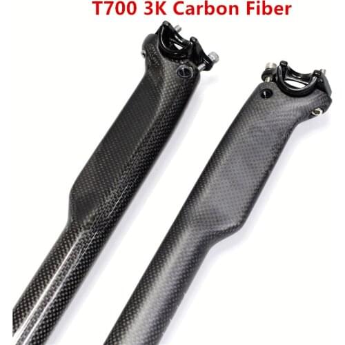 T700 3K Weave Full Carbon Fiber MTB Mountain Bike Road Bicycle Seatpost Angle Adjustable 27.2/30.8/31.6mm Diameter Matte Glossy