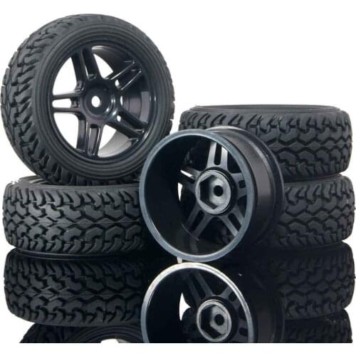 RC 905B-8019 Rally Tires & Wheel Rims 4P For HSP 1:16 On-Road Rally Car