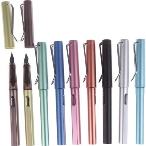 0.38mm Metal Texture Aluminum Alloy Fountain Pen Extra Fine Nib For School Office Supplies Stationery