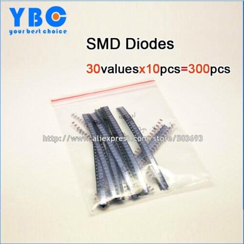 30valuesx10pcs=300pcs 0.5W 1/2W 2V~39V Zener Diodes Assorted Kit