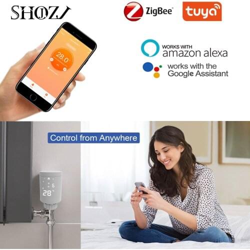 TUYA Thermostatic Radiator Valve TRV Temperature Controller Smart Radiator Thermostat Valve Control Support Alexa, Google Home