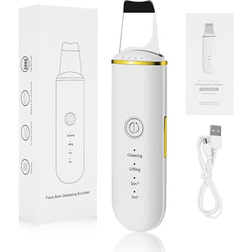 Ultrasonic Skin Scrubber Deep Face Cleaning Shovel Professional Blackheads Remover Peeling Face Cleanser Facial Pore Cleaner