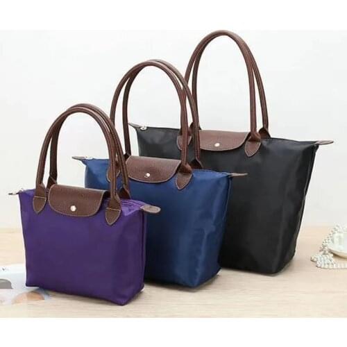 Women Nylon Shopping Bags Oxford Cloth Shoulder Bags Handbag Frabic Folding Storage Bags for Females Waterproof Dumpling Totebag