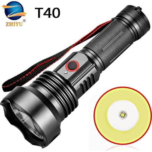 ZHIYU Most Powerful Flashlight 4 Modes Light Usb Rechargeable Led Torch Power By 26650 Battery,CampingOutdoor Electric Torch
