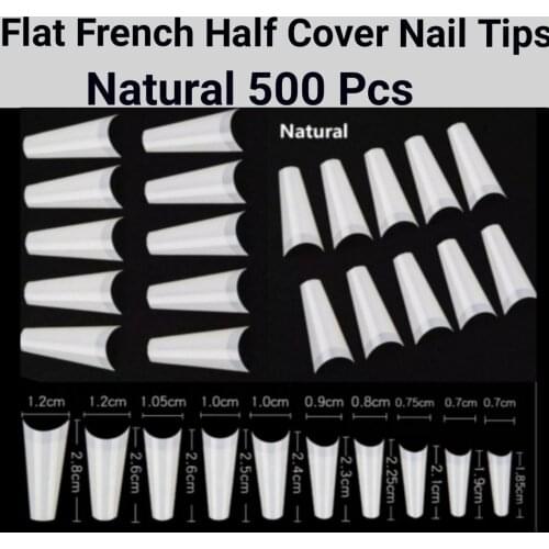 100 / 500 pcs Long CLEAR Coffin Nail Tips & Nail Stickers BUNDLE- Full Coverage Coffin Nail Tips - Ballet Nail Tips