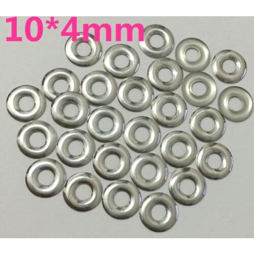 100pcs/lot 10*4mm HotFix Round Hole Nailheads FlatBack Iron-on Silver Rhinestuds Heat Transfer Studs For Garments DIY