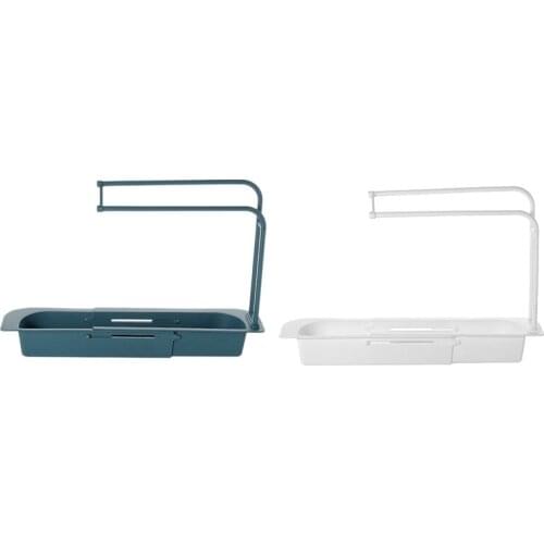 2Pcs Telescopic Sink Storage Rack,Adjustable Sink Organizer,Expandable Storage Drain Basket for Home Kitchen