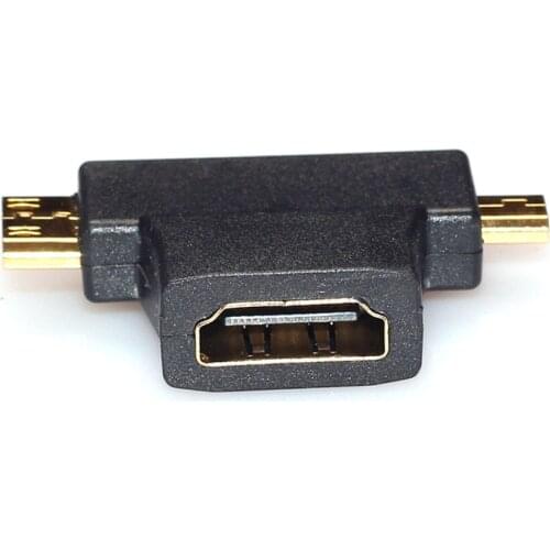 2000pcs /lot 3 in1 Micro HDMI male + Mini HDMI male to HDMI 1.4 Female cable adapter converter for HDTV 1080P hdmi cables