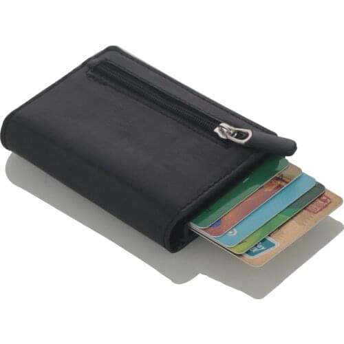 2020 Fashion Mens Credit Card Holder Anti RFID Blocking Leather Small Wallet ID Card Case Metal Protection Purse For Women