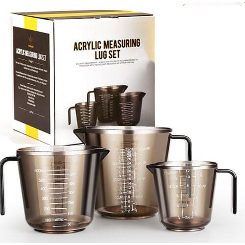 3pcs/set Measuring cup with gram number measuring cup with scale household plastic ounces cup measuring cup