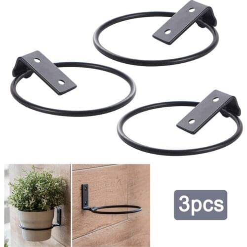 3Pcs/Set Flower Pot Hanging Storage Rack Flowerpot Ring Wall Mount Pot Holder Flower Plant Vase Display Stand