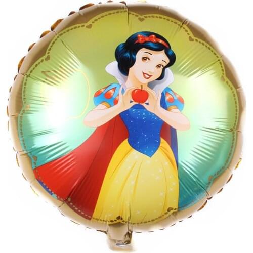 5pcs/lot 18inch Snow White Mermaid Disney Princess Round Balloons Girls Birthday Party Decoration Supplies Kid Party Toys Supply