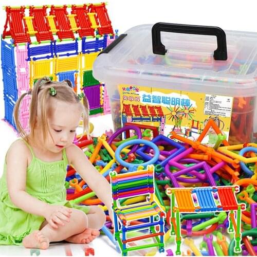 500pcs DIY Creative Intelligence Magic Stick Educational Plastic Smart Stick Blocks Accessories Toys for Children Gifts