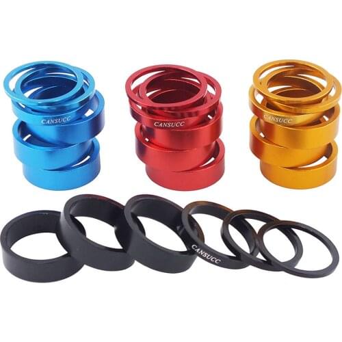 6pcs/set Aluminum Alloy Bike Headset Washer Mountain Bicycle Front Fork Washer Bike Stem Handlebar Spacers Ring Gasket