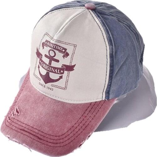 Pirate Ships Anchor Printing Baseball Cap Multicolor Vintage Hat Washed Canvas Caps Adjustable Hip Hop Hats For Men And Women