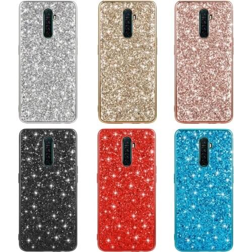 Bling Glitter Soft TPU Phone Case For OPPO Realme X2 Pro Reno Ace Shining Crystal Sequins Cover For A5 A9 2020 Shockproof Coque