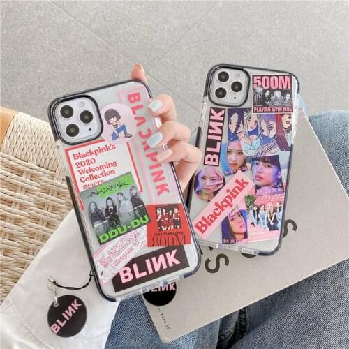 Funny k-pop star Cute Girl Phone Case For iphone 12 11 Pro max 7 8 plus X XR XS Max SE 2 Cover Fashion Thick Border Soft Cases