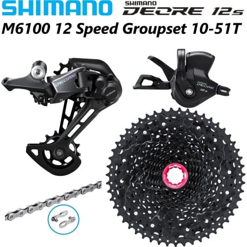 SHIMANO DEORE M6100 12s Groupset MTB Mountain Bike 12 Speed Groupset 10-51T M6100 Rear Derailleur Shift Lever YBN CHAIN