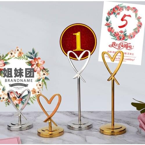 20Pcs Heart-Shaped Stainless Steel Clip Table Number Tag Holder Hotel Conference Name Card Display Banquet Seat Party Card Clip