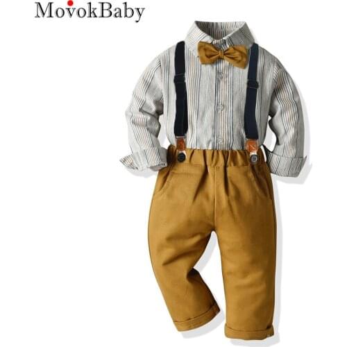 Toddler Children Clothes Autumn Summer Boys' Clothing Suit Casual Baby Boy Striped Shirt with Long Pants Ins Kids Clothing Set