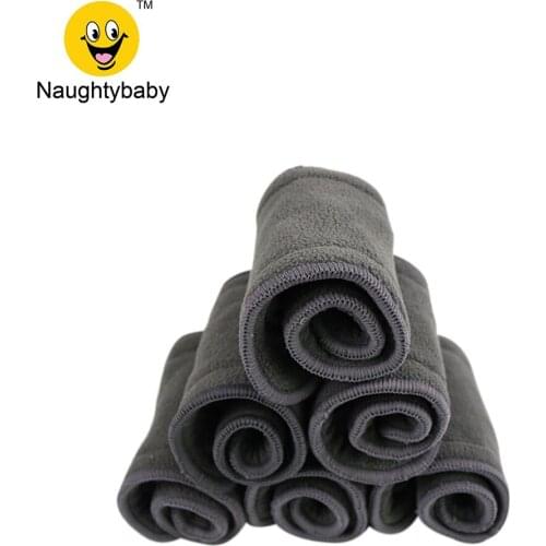 Hot Sale !baby cloth diapers nappy inserts 5 layer (3+2) high absorption organic bamboo charcoal insert 10 pcs/ lots