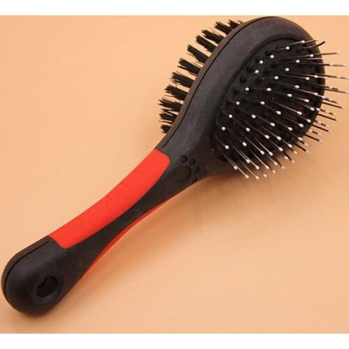 Double Sided Pet Dog Comb Long Hair Brush Plastic Handle Puppy Cat Massage Bath Brush Multifunction Handle Comb Pet Grooming