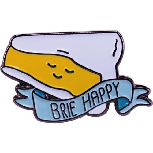 Wedge of brie For Cheese Lover enamel Pin brooch Christmas festival gift a great way to express yourself