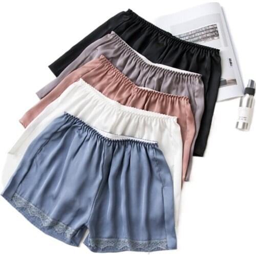 Summer Men Fashion Homewear Robes Shorts Pure Color Silk Satin Pajama Sleepwear Loungewear Underwear pajama pants