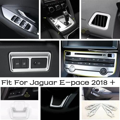 Matte Interior Refit Kit Air AC Panel / Door Handle Bowl / Gear Box / Head Lamps Cover Trim Fit For Jaguar E-pace 2018 2019 2020
