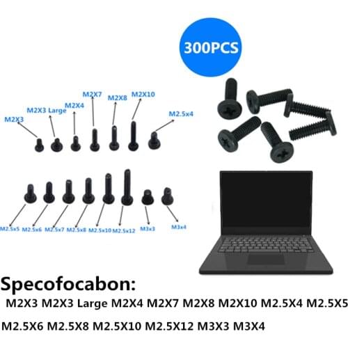 300pcs M2,M2.5,M3 Laptop Notebook Computer Screws Replacement Kit for Hp Ibm Dell Sony Acer Asus Lenovo Toshiba Gateway Samsung