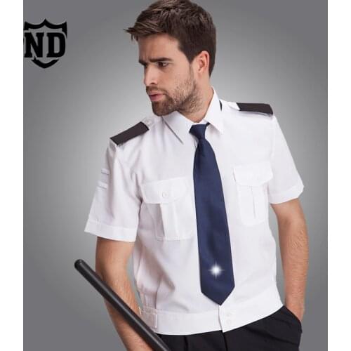 AIMENWANT Security Clothing Short Sleeve White Mens Security Workwear Plus Size Security Uniforms Apparel Free Shipping Uniform