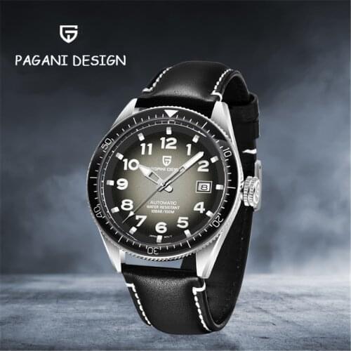 PAGANI DESIGN Brand2021 Leather Luxury High-Strengthening Glass Night Light Pointer Japanese Movement NH35 Mechanical Watch Uасы
