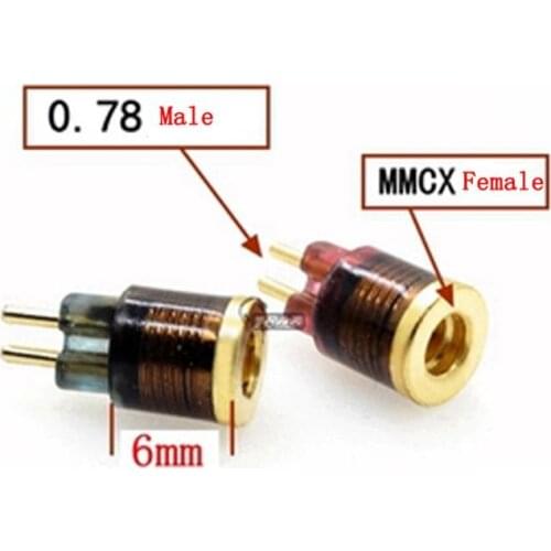 Pair Headphone Plug for W4r UM3x 1964 Heir 10.A IEM8.0 IEM10.0 KZ zs5/zs3 0.78mm Male to MMCX Female Converter Adapter