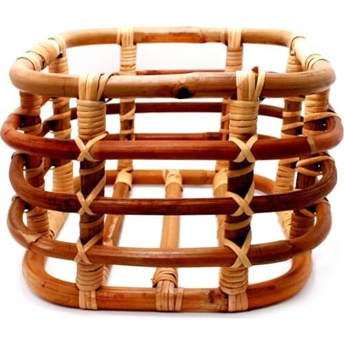 Newborn Photography Props Handmade Rattan Square Basket Baby Photo Posing Fotografia Accessories Studio Cuboid Basketful Prop