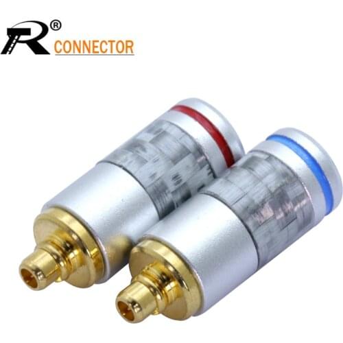 2pcs/1pair Enthusiasts Jack Carbon Fiber MMCX Black/Silver Earphone Pin Plug For Shure ED5 SE535 Gold Plated Connector