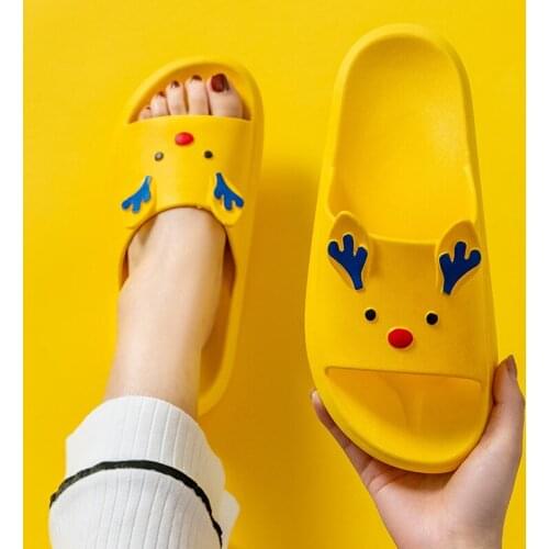 Slipper female cartoon lovely bathroom antiskid couple indoor soft bottom home bathing slipper male mens slippers shoes man