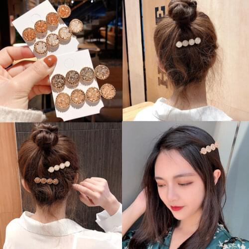Korean Girls Crystal Hairpin Fashion Temperament Bangs Clip Headdress