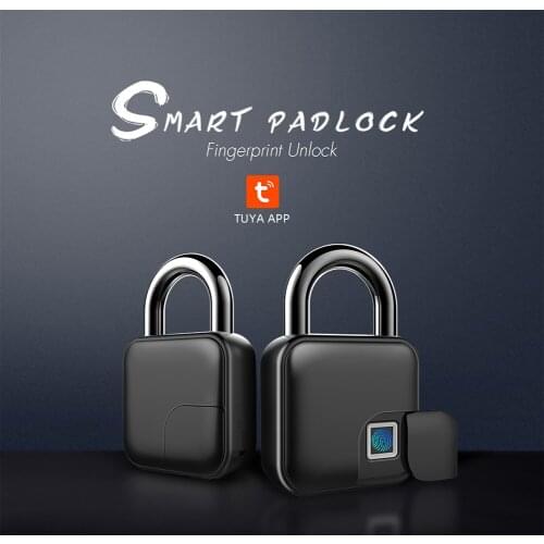 Waterproof Biometric Fingerprint Bluetooth Tuya App Keyless Door Lock Unlock USB Rechargeable Security Padlock Luggage Locks