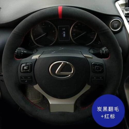 Suitable for Lexus ES NX RX CT LS GS IS300 LS350 Hand-sewn steering wheel cover suede carbon fiber grip cover