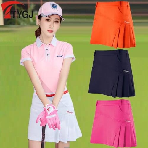 Women Short Divided Skirt Summer Woman Pleated Tennis Mini Skirt Lining Safety Dress Badminton Sports Skorts 5 Colors XS-XXL