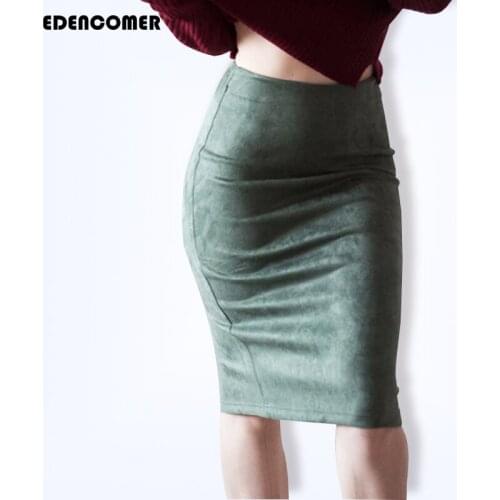 Bust Skirt Faldas Mujer Moda 2019 New Autumn Solid Color Deer Leather Velvet Skirt High Waist Bag Buttocks Show Thin Skirts