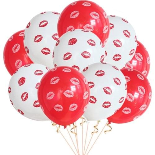 10pcs 12inch Lip Latex Balloons Love Heart Helium Air Globos Valentines Day Wedding Birthday Party Decoration Kids Toy Supplies
