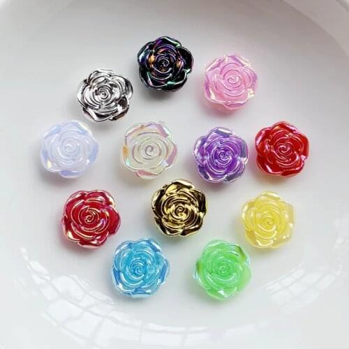 120pcs/batch of popular fashion jewelry beads, 12mm Acrylic AB rose flat back/ rhinestone trim flat back rhinestones